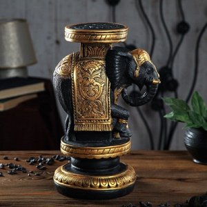 Подставка декоративная "Слон индийский", золотистая, 34 см