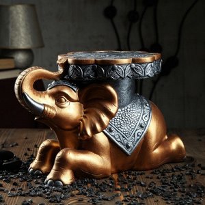 Подставка напольная "Индийский слон" 26,5 см, бронза