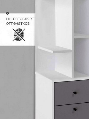 Стеллаж угловой «Лайт», 1 дверка, 1 ящик, 332x332x1504 мм, цвет белый/серый шифер