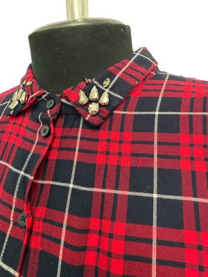 Туника женская из бязи красная клетка