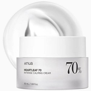 Интенсивный успокаивающий крем на основе хауттюйнии Anua Heartleaf 70% Intense Calming Cream, 50мл