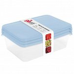 Комплект емкостей для заморозки продуктов &quot;Браво&quot; прямоугольных 3 штуки 1,35 л GR1029ГЛПР