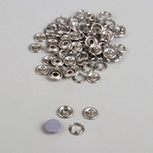 Кнопки рубашечные, закрытые, d = 9,5 мм, 100 шт, цвет серый