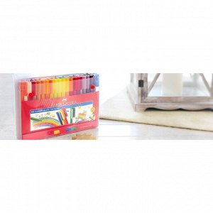 Фломастеры 60 цветов Faber-Castell Connector + 10 клипов для соединения, подарочная коробка