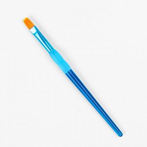 Набор кистей, нейлон, 5 штук, круглые, с цветными ручками, с резиновыми держателями