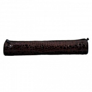 Пенал-тубус для кистей мягкий, 355 х 65 мм, экокожа, коричневый