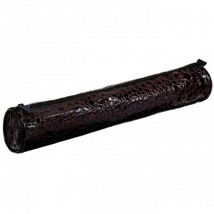 Пенал-тубус для кистей мягкий, 355 х 65 мм, экокожа, коричневый