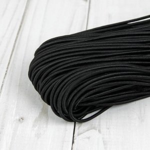 Резинка шляпная, 2,0 мм, 50 ± 1 м, цвет чёрный