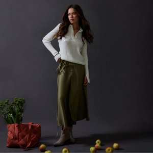 Юбка миди на запах женская MIST Classic Collection, хаки