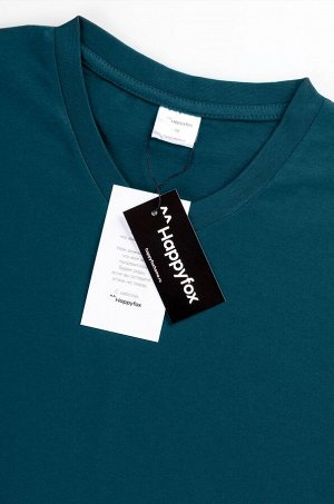 Мужская футболка больших размеров c V-вырезом Happyfox