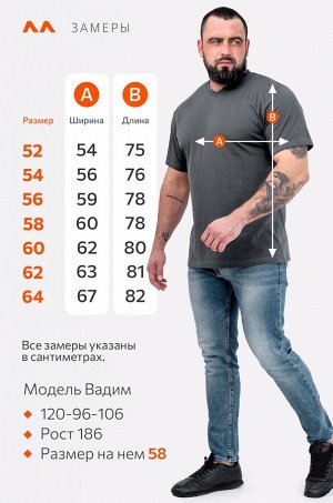 Мужская футболка больших размеров c V-вырезом Happyfox