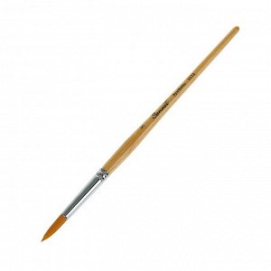 Кисть «Сонет» № 5, синтетика, круглая, короткая ручка, d=5 мм, покрытая лаком