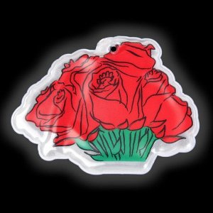 Светоотражающий элемент «Букет роз», 7 - 5,5 см, цвет красный/зелёный