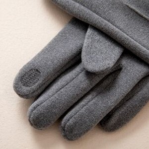Перчатки мужские из немецкого бархата теплые, серый