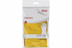 Перчатки латексные Vileda Professional Контракт желтые размер 6.5-7, ХS-S, упак