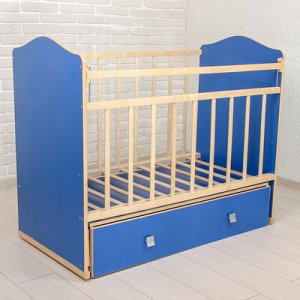 Кроватка детская "Морозко" маятник с ящиком, цвет синий
