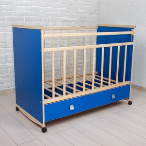 Кроватка детская "Садко" с ящиком, цвет синий