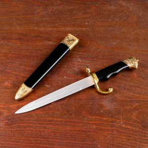 Сувенирный нож, 35 см, на рукояти птицы, ножны чёрно-золотые