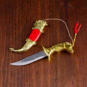 Сувенирный нож,19 см, рукоять в форме головы лошади