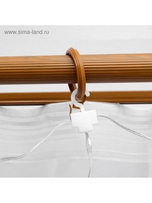 Гирлянда «Занавес» 2.8 x 3 м роса на крючках, с пультом, IP20, серебристая нить, 300 LED, свечение мульти, 8 режимов, USB