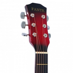 Акустическая гитара Fante FT-D38-RDS с вырезом, красный санберст