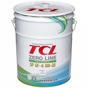 Масло моторное TCL Zero Line 0w20, синтетическое, API SP, ILSAC GF-6A, для бензинового двигателя, 20л, арт. Z0200020SP
