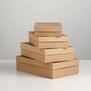 Набор коробок 4 в 1 «Крафт однотонный», 30x20x8 - 24x14x5 см