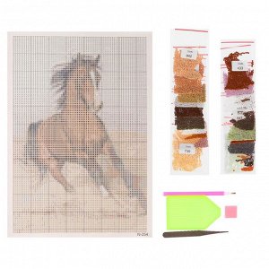 Алмазная мозаика «Дикий конь», 23 цвета