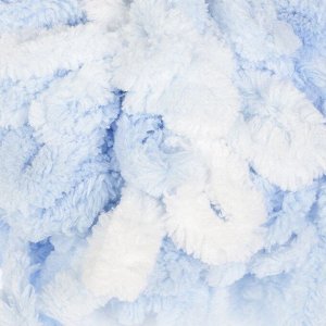 Пряжа "Puffy color" 100 % микрополиэстер 9м/100г  (5865 бело-голубой)