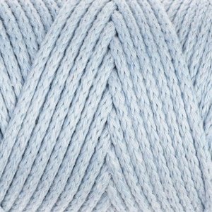 Шнур для вязания без сердечника 100% хлопок, ширина 3мм 100м/200гр (2106 голубой)