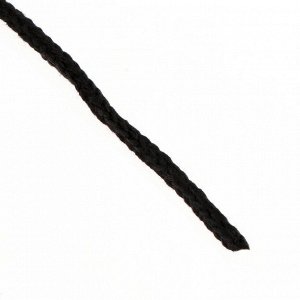 Шнур для вязания без сердечника 100% хлопок, ширина 3мм 100м/200гр (2105 черный)
