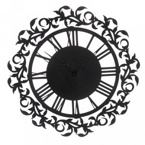 Часы настенные, серия: Интерьер, из металла Месяц, стиль лофт, диаметр 45 см