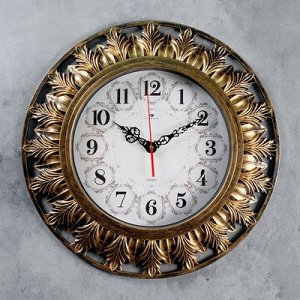 Часы настенные, серия: Интерьер, "Мушота", золото, 51 см