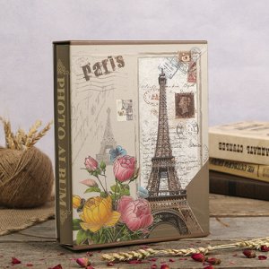 Фотоальбом на 100 фото 10х15 см "Башня и цветы" в коробке МИКС 26,5х20,5х5,5 см