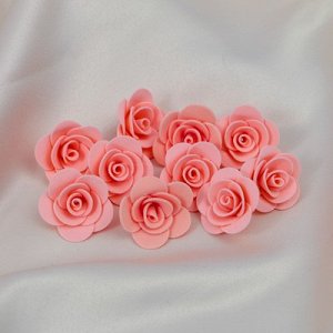 Набор цветов для декора "Роза", из фоамирана, D= 3 см, 10 шт, персик