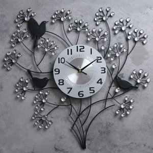 Часы настенные, серия: Ажур, Весенний букет, 60х60 см