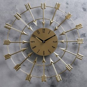 Часы настенные, серия: Интерьер, Колчан, бронзовые, d=40 см
