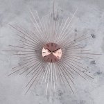 Часы настенные, серия: Интерьер, &quot;Лучи солнца&quot;, медные, d=50 см
