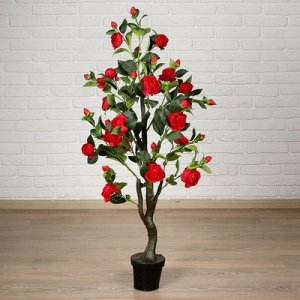 Дерево искусственное Роза двуцветная120 см, микс