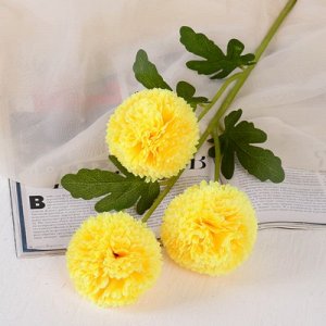 Цветы искусственные "Георгин Трио" 8,5*62 см, жёлтый