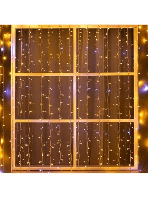 Гирлянда «Занавес» 2*3 м, IP44, УМС, белая нить, 760 LED, свечение тёплое белое, мерцание белым, 220 В