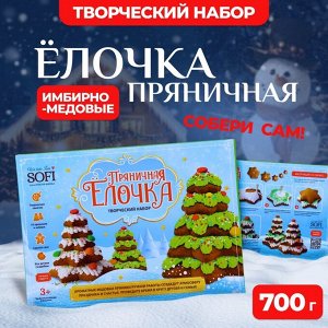 Набор для творчества «Ёлочка пряничная», с имбирно-медовыми пряниками, 700 г