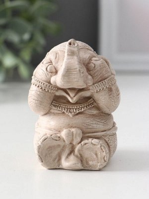 Фигурка гипс «Слон ничего не вижу», 7x5.5x6 см, слоновая кость