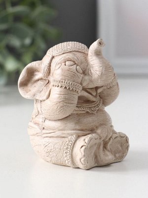 Фигурка гипс «Слон ничего не вижу», 7x5.5x6 см, слоновая кость