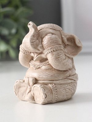 Фигурка гипс «Слон ничего не вижу», 7x5.5x6 см, слоновая кость