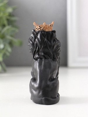Фигурка гипс «Лев в короне», 9x4x6.5 см, чёрная
