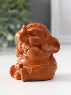 Фигурка гипс «Слон ничего не говорю», 7x5.5x6 см, красная глина