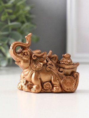 Фигурка гипс «Слоник с мешком денег», 6.5x4x8.5 см, бронза