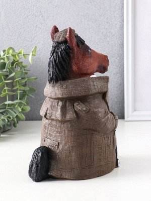 Фигурка гипс «Конь в пальто», 24x12.5x16.5 см, капучино