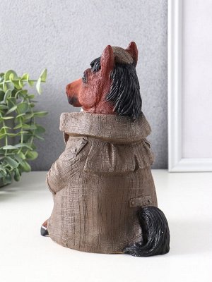 Фигурка гипс «Конь в пальто», 24x12.5x16.5 см, капучино